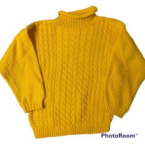 Vintage Jet Set Yellow Girls Sweater Sz Small(7/8)